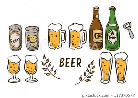 手繪啤酒插畫集(顏色01) 手繪啤酒插畫集(顏色01) 117370577