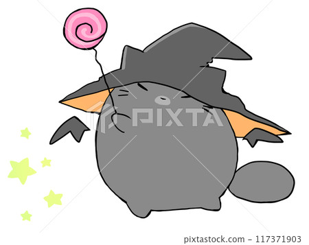 Cat on Halloween night 117371903
