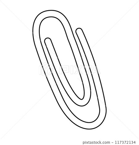 Paperclip icon, doodle style flat vector outline for coloring book Paperclip icon, doodle style flat vector outline for coloring book 117372134