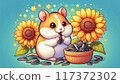倉鼠吃葵花籽的插圖 117372302