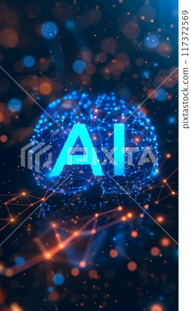 Ai letters on abstract bokeh background, reflecting new artificial intelligence concepts 117372569
