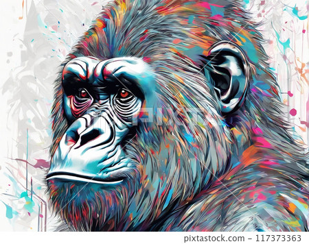 Digital art gorilla 117373363