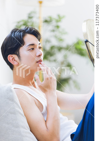 Make-up image of young men Make-up image of young men 117373400