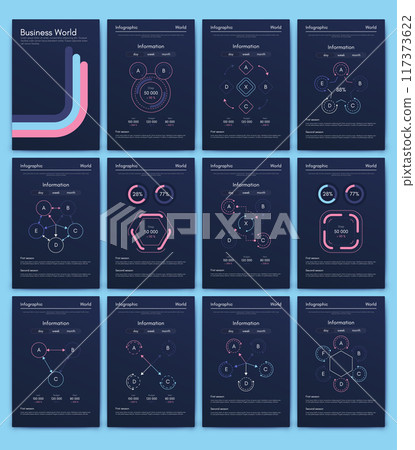 Vector graphics infographics with mobile phone. Template for creating mobile applications, workflow layout, diagram, banner, web design, business reports 117373622