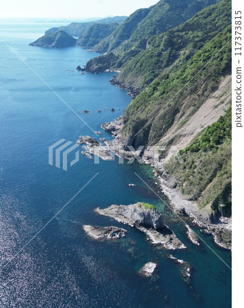 Aerial view of the beautiful coastline at the very tip of the Tango Peninsula Aerial view of the beautiful coastline at the very tip of the Tango Peninsula 117373815