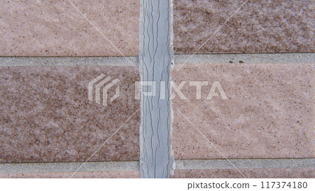 Deterioration of exterior wall joints | Close-up of the exterior wall and joints of an apartment building 117374180