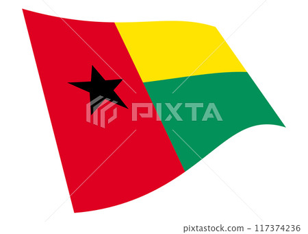 Guinea-Bissau waving flag 3d illustration Guinea-Bissau waving flag 3d illustration 117374236
