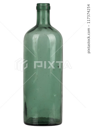 Antique retro green glass bottle 117374254