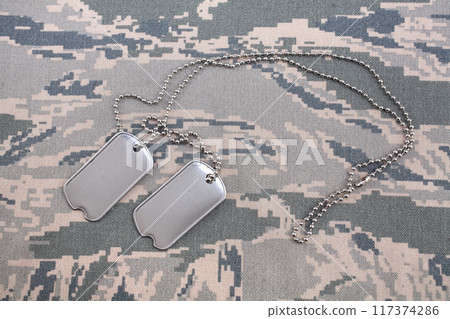US AIR FORCE digital tiger stripe pattern Airman Battle Uniform with dog tags 117374286