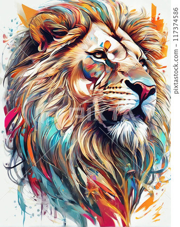 Digital Art Lion 117374586