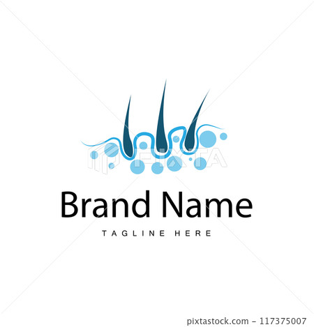 Hair care logo design simple hair skin care silhouette illustration vector template 117375007