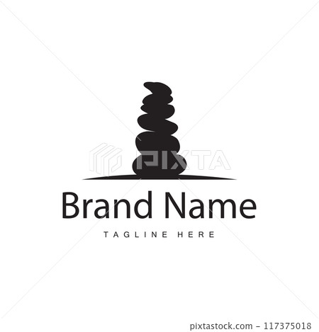 Stone Vector Logo, Stone Design Balance Milestone Vector Templet Symbol Illustration Stone Vector Logo, Stone Design Balance Milestone Vector Templet Symbol Illustration 117375018