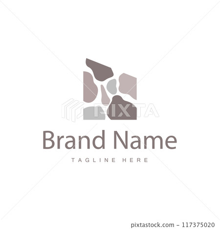 Stone Vector Logo, Stone Design Balance Milestone Vector Templet Symbol Illustration 117375020