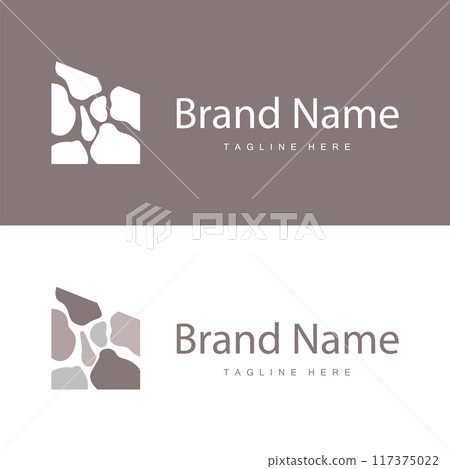 Stone Vector Logo, Stone Design Balance Milestone Vector Templet Symbol Illustration 117375022