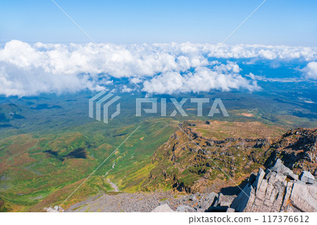 Climbing Mt. Chokai in autumn: View from the summit (Shinzan) 117376612