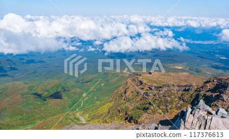 Climbing Mt. Chokai in autumn: View from the summit (Shinzan) 117376613