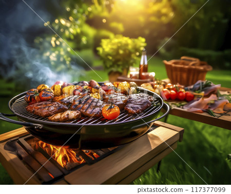 Outdoor barbecue image material Outdoor barbecue image material 117377099