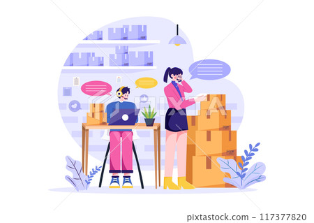 Customer Services Desk of Logistic Business Customer Services Desk of Logistic Business 117377820