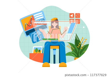 Graphic Designer Illustration concept on white background 117377829
