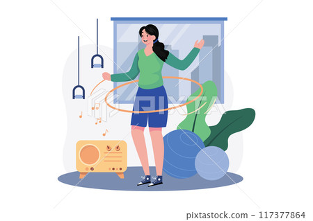 Fitness Exercise Sports Hoop Illustration concept on white background 117377864