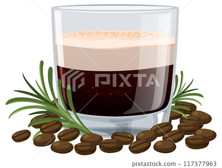 Coffee Drink with Coffee Beans 117377963