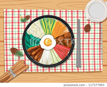 Colorful Korean Bibimbap Dish Colorful Korean Bibimbap Dish 117377965