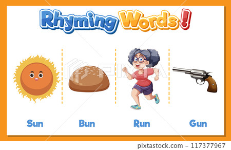 Rhyming Words Illustration Rhyming Words Illustration 117377967