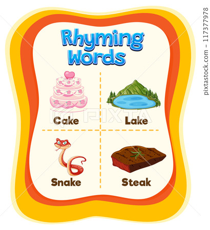 Rhyming Words Illustration 117377978