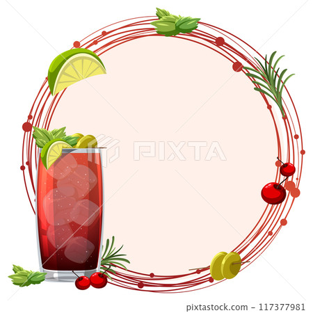 Refreshing Summer Cocktail Illustration Refreshing Summer Cocktail Illustration 117377981