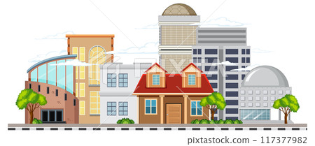 Modern Urban Buildings Illustration Modern Urban Buildings Illustration 117377982