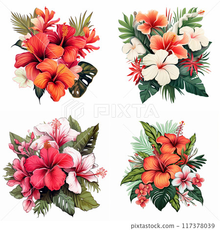 Tropical flower bouquet Tropical flower bouquet 117378039