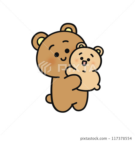 Bear holding a child Bear holding a child 117378554