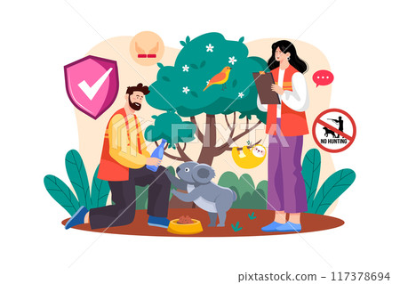 Animal rescue team is taking care of wild animals Animal rescue team is taking care of wild animals 117378694