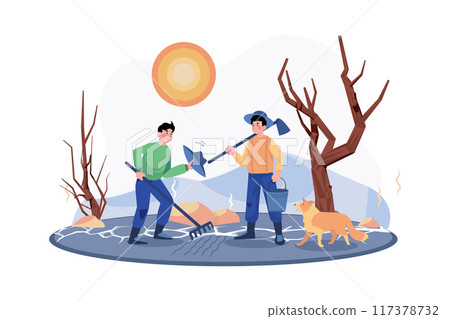 High Temperatures Illustration concept on white background 117378732