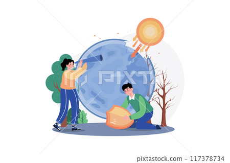 Ozone Holes Illustration concept on white background Ozone Holes Illustration concept on white background 117378734