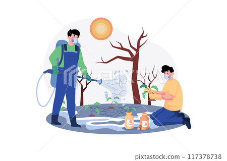 Soil Degradation Illustration concept on white background 117378738