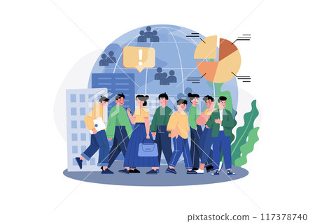 Overpopulation Illustration concept on white background 117378740