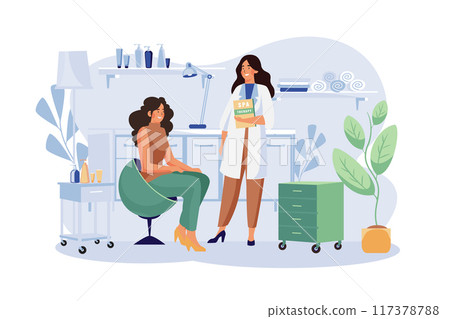 Customers Receiving Services in Spa Salons Customers Receiving Services in Spa Salons 117378788