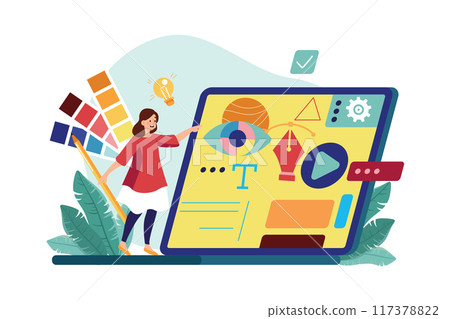 Visual Designer Illustration concept on white background 117378822