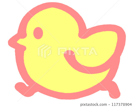 Illustration of a rounded chick 117378904