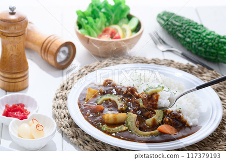 Bitter melon curry (summer vegetable curry) 117379193