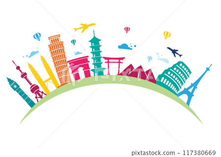 Tour travel around the world illustration Tour travel around the world illustration 117380669