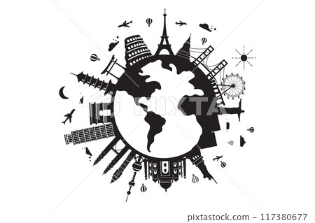 Tour travel around the world illustration Tour travel around the world illustration 117380677