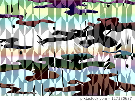 彩色漸層日本箭羽雲紋和日式材料 117380687