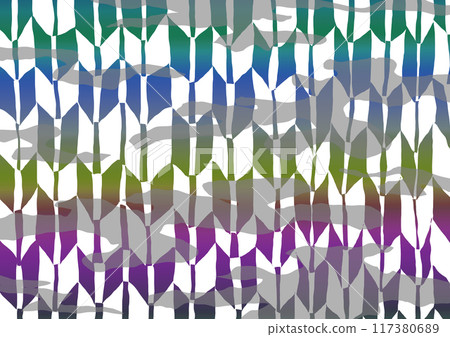 Colorful gradation of arrow feathers and clouds Japanese pattern & Japanese style material 117380689