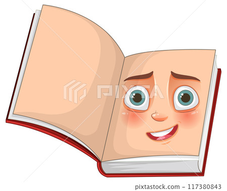 Happy Book with a Face Happy Book with a Face 117380843