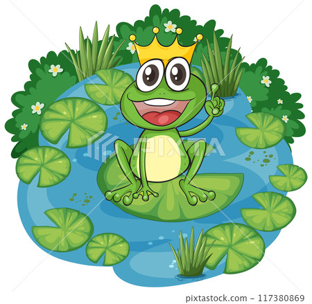 Frog Prince on Lily Pad Frog Prince on Lily Pad 117380869