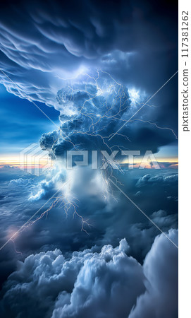 Storm Clouds and Lightning 117381262