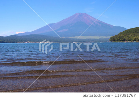 Yamanakako Village: Lake Yamanaka and Fuji in summer Yamanakako Village: Lake Yamanaka and Fuji in summer 117381767