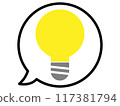 Light bulb speech bubble icon 117381794